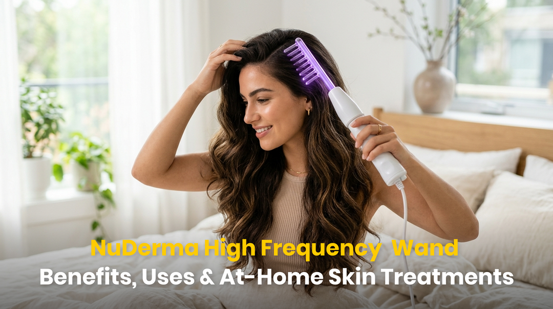 NuDerma high frequency wand skincare device with attachments