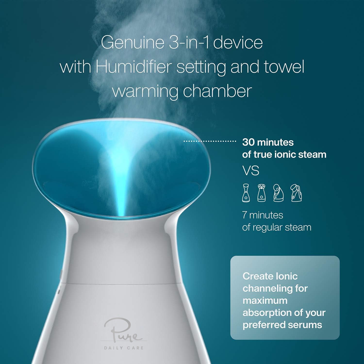 3-in1 NanoSteamer Ionic Facial Steamer | Pure Daily Care