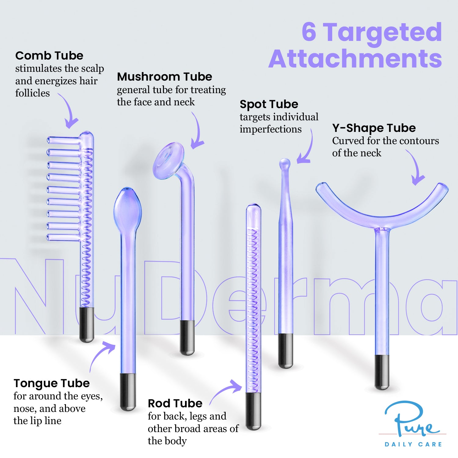 Nuderma High Frequency Wand buy with attachments