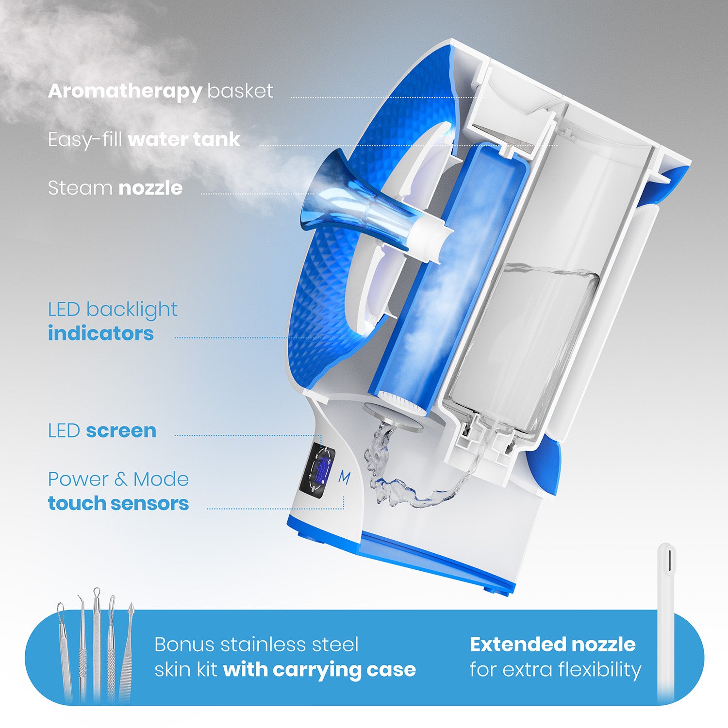NanoSteamer Clinical 10-in-1 Smart Ionic Facial Steamer