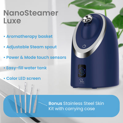 NanoSteamer Luxe Ionic Facial Steamer in Navy